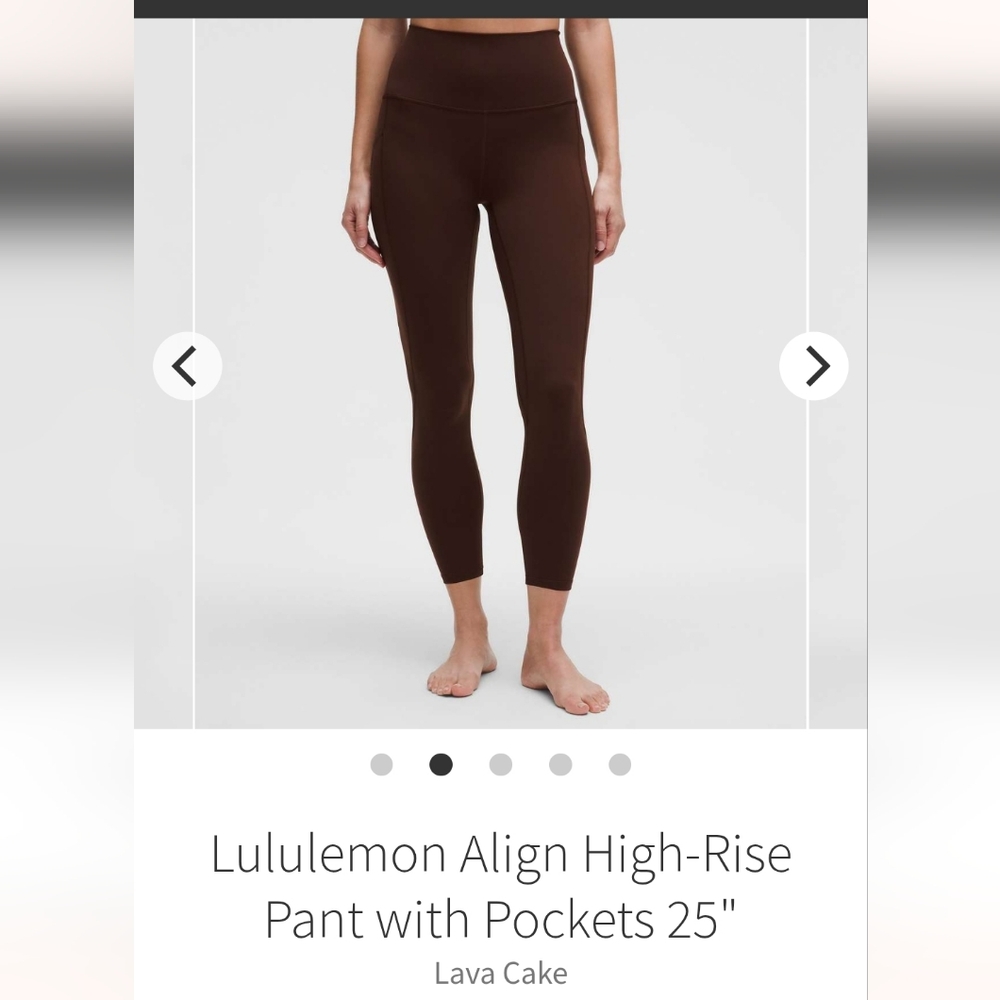 NWT Lululemon Align HR Pant 25in W/pockets LavaCake Sz 0or2